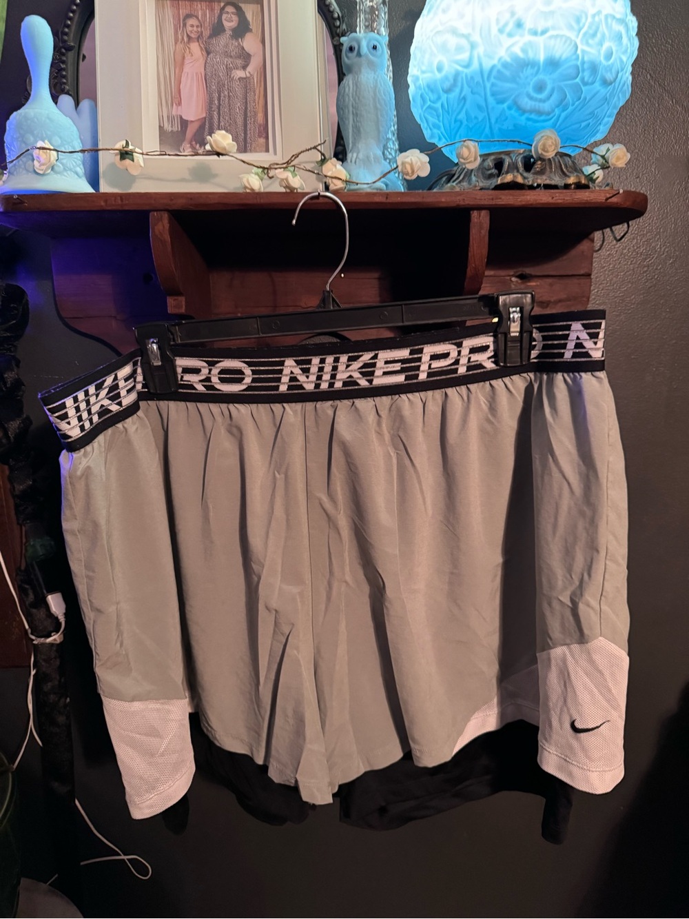 Nike Grey and Black Athletic Two-Layer Shorts